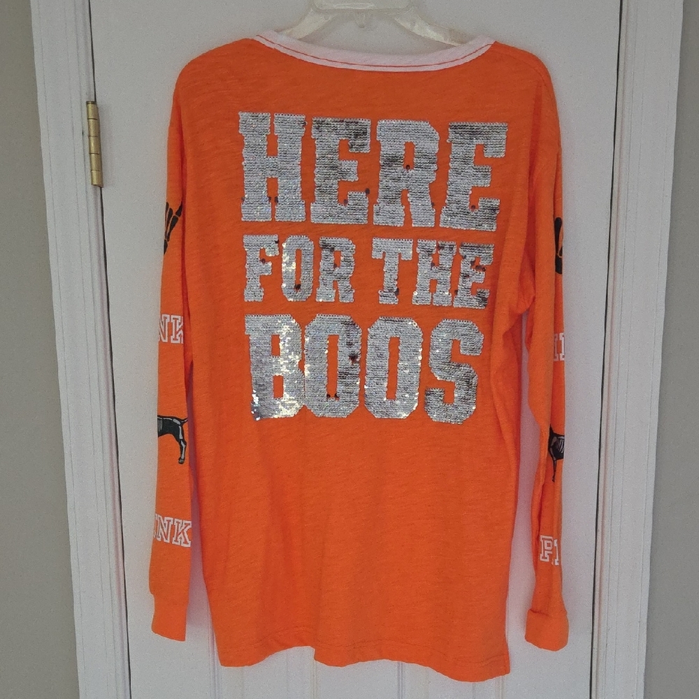 Victoria's Secret PINK Halloween Here For The Boos Sequin Henley [